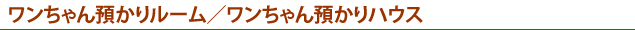 ワンちゃん預所