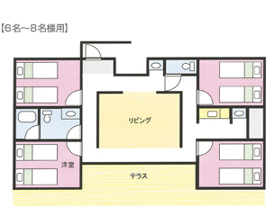 アトリオ6〜8名様客室平面図