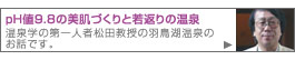 pH値9.8の美肌づくりと若返りの温泉