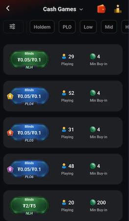 ロビーで卓を選択